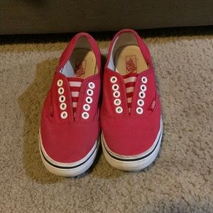 Red Vans slip on sneakers men women